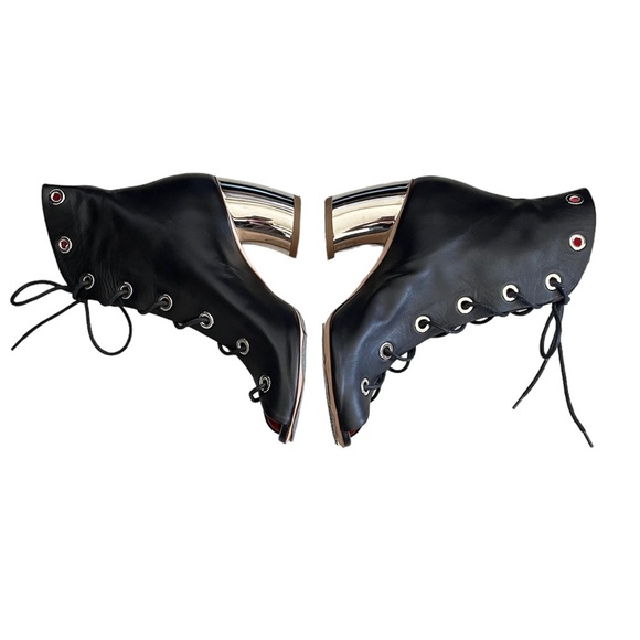 Proenza Schouler Open toe Lace up Ankle Booties size 37 Black - Picture 3 of 12